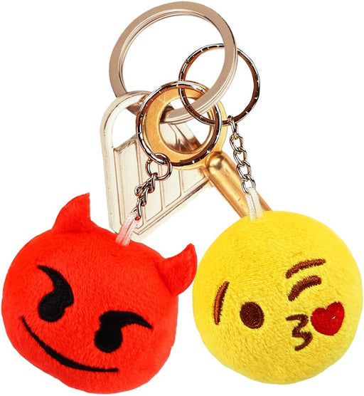 Emoticon Keychains,  Mini Emoticon Plush Party Favors Valentine' S Day Gifts Birthday Party Supplies, Carnival Prizes Easter Egg Fillers for Kids Treasure Box Bulk Toy Assortment 2" Set of 30