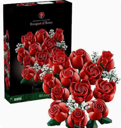 Compatible with Rose Bouquet Decoration Assembling Small Particles Building Blocks Toy
