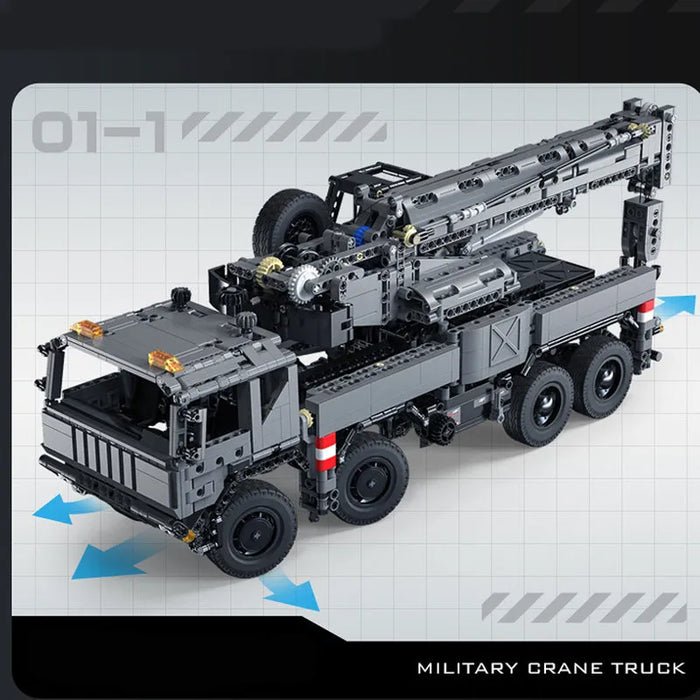 Military Tech Rescue Vehicle Crane Truck Bricks Toy