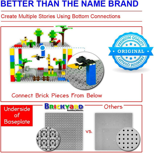 Baseplates, Large Thick Base Plates for Building Bricks, for Activity Table or Displaying Toys