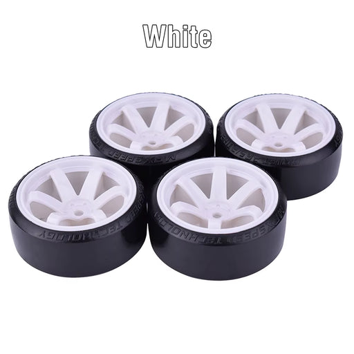 4PCS 1/10 RC Drift Cars Wheel Hub Hard Pattern Tyre for 1:10 HSP Redcat Wltoys WPL Tamiya Traxxas RC Drift Car Accessories Toys