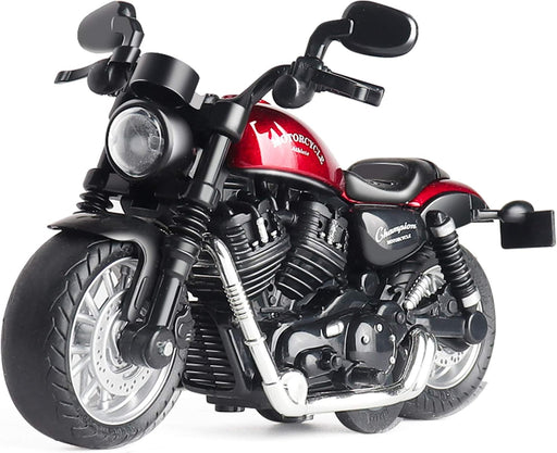 Mini Toy Motorcycle - Pull Back Toy Cars with Sound and Light Toy,Toy Motorcycles for Toddlers,Motorcycle Toys for Boys Age 3-9 (Red)