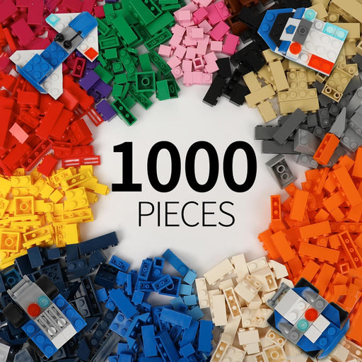 Boys' Bulk Building Block Set (1000PCS) Have Various Battleships,Chariots,Classic Colors - Compatible with All Major Brands,Diy Educational Gifts for Children on Birthdays and Christmas