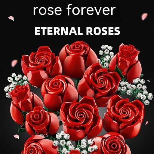 Compatible with Rose Bouquet Decoration Assembling Small Particles Building Blocks Toy
